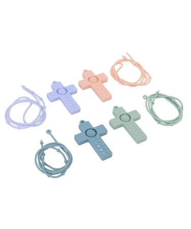 4 PCS Baby Teething Ring - Odorless Silicone Teething Relief Chew Toy for Toddlers with Neck Strap - Colorful and Safe - Buy Online on SooperMarket.com