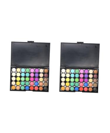 Angoily 2pcs 40 Eyeshadow Makeup Palette Eye Shadow Pearlescent 1 count (Pack of 1) As Shownx2pcs