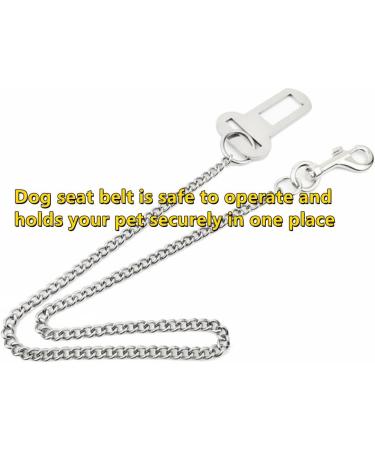 JLEivvi Dog Seat Belt for Car Stainless Steel Dog Car Seat Belt Vehicle Travel Dog Harness Dog Chain Pet Vehicle Safety Restraint Cable for Puppy Small Medium Large Dogs(60cm) - Buy Online on SooperMarket.com