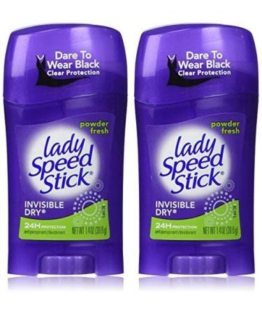 Lady Speed Stick Invisible Dry Powder Fresh Antiperspirant Deodorant Net Wt. 1.4 Oz. (2 Pack Value Bundle) by Lady Speed Stick