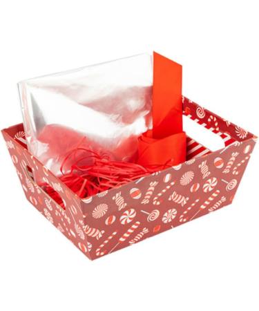 Christmas Pre-filled Hamper Baskets Set with Handles (Red Candy Cane Single) Single Red Candy Cane - Buy Online on SooperMarket.com