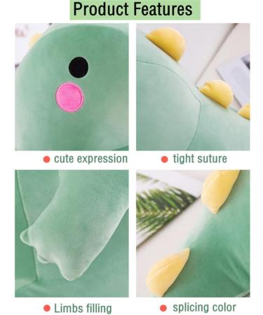 NatureMan Cute Dinosaur Plush Toy - Soft and Kawaii Stuffed Animal Doll for Children's Room Decor (Green) - Buy Online on SooperMarket.com