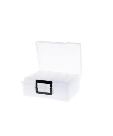 UP ARESI Photo Case 5" x 7" Photo Box Storage and Craft Keeper - 18 Inner Photo Keeper Photo Organizer Cases Photos Storage Containers Box for Photos (Clear) (1Pack) 5" x 7" Clear