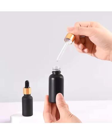 ZEOABSY 6 PiecesÂ 10mlÂ Empty Frosted Black/Gold Glass Dropper Bottles with Glass Pipette for Essence Essential Oil Elite Fluid Travel Cosmetics Storage Containers - Buy Online on SooperMarket.com