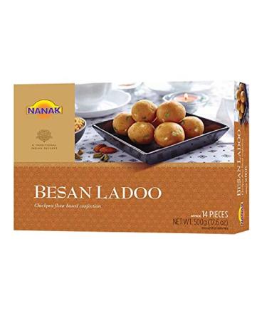 Nanak Besan Ladoo 500g 17.6oz Indian Delicacy Sweets Gift Box for Diwali, Eid, Navratri, Holi, Rakhi