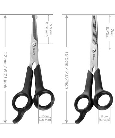 Professional Stainless Steel Pet Grooming Scissors Set for Dogs and Cats - Eye & Thinning Shears Kit for Home Grooming - Includes 1.6371 Eye Scissors + 6373 Thinning Scissors - Buy Online on SooperMarket.com