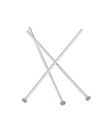 200pcs Silver Flat Head Pins 18mm (Wire 0.7mm/0.028 inch/21 Gauge) for Jewelry Beading Craft Making CF156-18 200 18mm