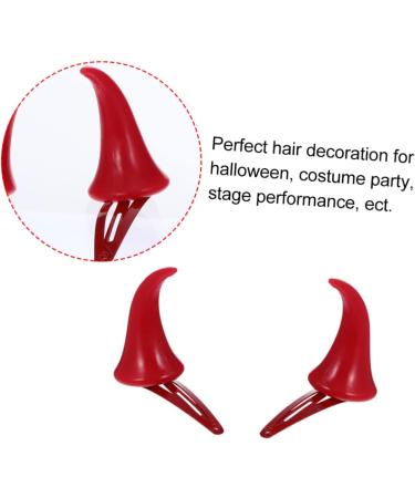 ABOOFAN 6 Pairs Halloween Decorative Red Horn Barrettes Horns Cosplay Demon Hair Clamps Bang Ox Horn Halloween Hair Clip Small Horn Hair Clips Metal Snap Hair Clips Demon Horns Cute Props - Buy Online on SooperMarket.com
