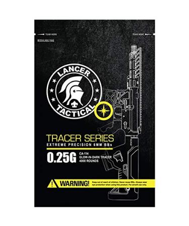 Lancer Tactical Tracer BB Airsoft Performance Pro Series 4000 Round Airsoft Tracer BBS 0.23g-0.28g for Airsoft High FPS Performance Glow 0.25G/4000RD