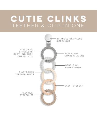Ryan & Rose Cutie Clinks Attachable Teether - Neutral Chew Toy for Babies - Buy Online on SooperMarket.com