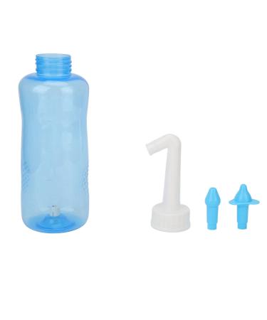 DOUQIFEI Neti Pot Sinus Rinsing Nasal Wash Bottle with 2pcs Nozzles 500ml Bottle Nasal Wash Cleaner for Adults Kids Blue