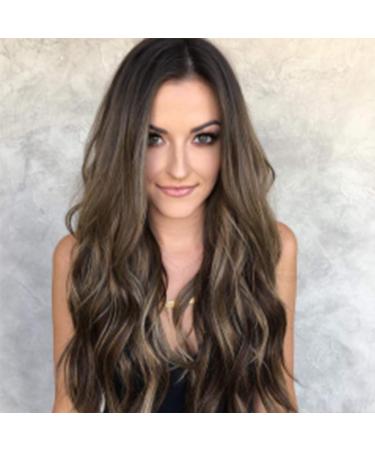 Amhomely Women's Fashion Long Curly Synthetic Wig - Color Gradient Mix Colors Full Per cke for Ultimate Style - Buy Online on SooperMarket.com