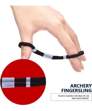 Adjustable Archery Finger Sling Soft Elastic Cloth for Recurve Bow Hunting - M Black - Buy Online on SooperMarket.com