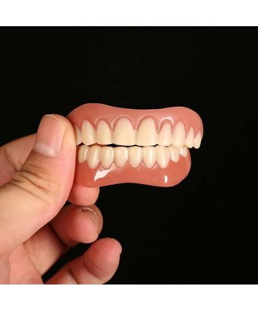Fake Teeth Upper and Lower Veneer Dentures (2PCS) for Men and Women - Buy Online on SooperMarket.com