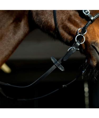 HORZE Genuine Leather Cross-Under Bitless Bridle with Web Reins - Black US Horse - Buy Online on SooperMarket.com