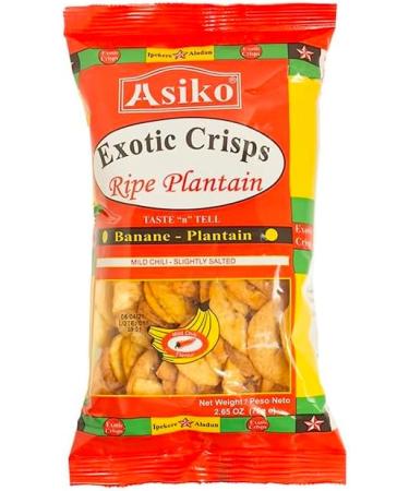 Asiko Exotic Ripe Plantain Crisps (Chilli) 75g (Pack of 10) Chili 75 g (Pack of 10) - Buy Online on SooperMarket.com