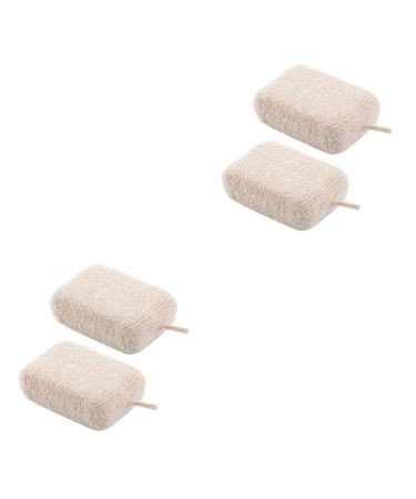4 Pcs Moisturize The Bath Sponges Scrubber Gloves Facial Sponge Natural Loofa Body Wash Face Sponge Bath Balls Soap Bath Brush Shower Sponge Bath Sponge Washbasin Clean Flax