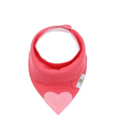 Set of 4 Baby Bandana Teething Bibs with Silicone Teether - Solid Pink Colors - Buy Online on SooperMarket.com
