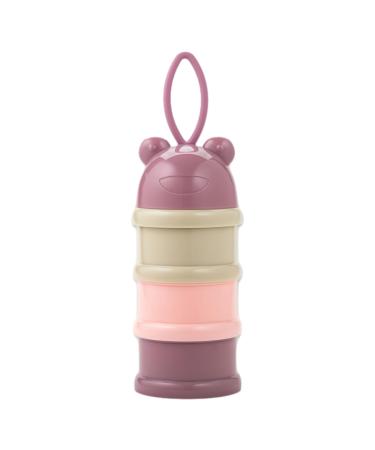 Bezavea Baby Milk Powder Dispenser Portable 3 Layers Formula Milk Storage Container Baby Powder Storage Container 120ml Baby Feeding Travel Storage Baby Feeding Travel Storage Container (Pink)