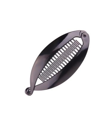 vreplrse Ponytail Clip - Stylish And Versatile Hair Accessory With Wide Range Of Specifications Lacquered Fish Clip Vertical Clip Bright black large size-14cm