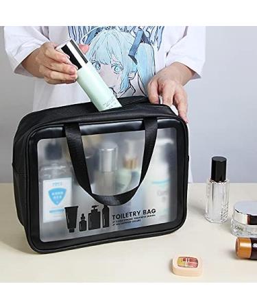 MAANGE Translucent Waterproof Toiletry Bag for Women Men - Travel Makeup Organizer in Black - Buy Online on SooperMarket.com