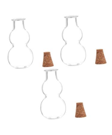 Zerodeko Glass Jar 3pcs Wishing Bottle Glass Wooden Accessories Bed Room Decor Transparent 3.8X2.cm