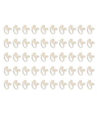 50Pcs/Set Polish Gel Nail Chart Ring Flower Butterfly Manicure Tip for Nail Art Color Display Tool(Beige Butterfly)
