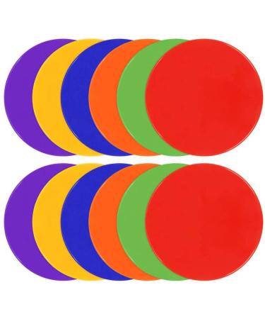 UQXY Spot Markers 10 Inch Non Slip Rubber Agility Markers Flat Field Cones Floor Dots for Soccer Basketball Sports Speed Agility Training and Drills (12PCS)