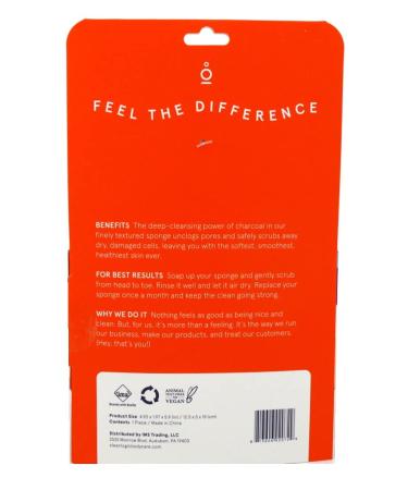 Clean Logic Charcoal Infused Sea Foam Body Sponge - Pack of 3 - Buy Online on SooperMarket.com