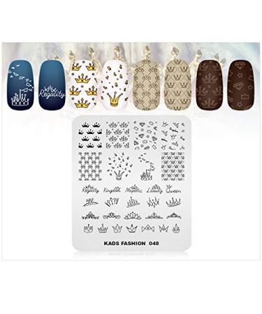 Nail Stamping Plate Fashion Crown Rich Luxury King Queen Theme Multi-Pattern Stamp Print Image Stamp Template Nail Art for Nail Design 2#
