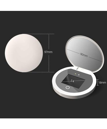 Sunscreen Testing Mirror 2X Magnification Touch Control UV Camera Mirror with LED Light 3.5 Inch Handheld Pocket Mirror for Travel Outdoor - Buy Online on SooperMarket.com