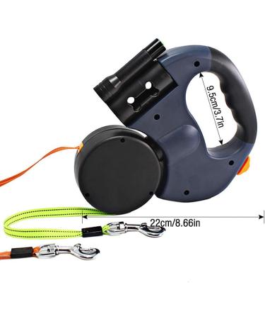 Buy Gobesty Double-Pulling Dog Leash - Retractable 3M Leash for Two Dogs with LED Light & Garbage Box | International Shipping - Buy Online on SooperMarket.com