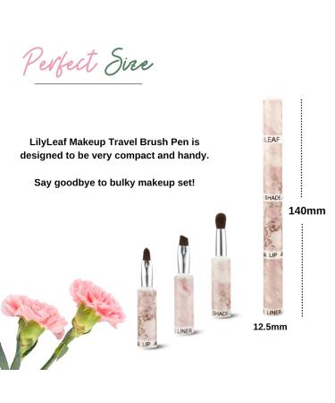 LilyLeaf 3-in-1 Makeup Brushes Kit for Eyeshadow, Brows, and Lips - Portable and Stackable Magnetic Brushes - Travel-Friendly Beauty Set - Buy Online on SooperMarket.com