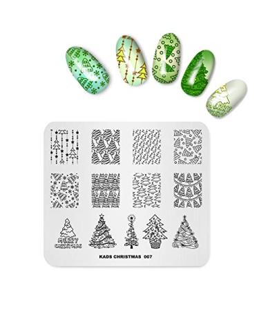 Alexnailart Nail Art Stamping Plate Template Christmas theme Christmas tree Pattern DIY Nail Art Image Stamp Stamping Plates Manicure Print Tool CH007