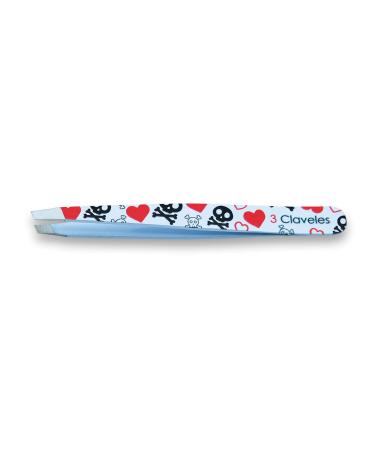 3 Claveles - Hair Removal Tweezers Skewer Decorated Skull Lovers Collection Stainless Steel Hair Removal Tweezers 9.5cm Clamp SESGADA