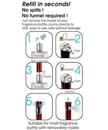 Twist Lockable Refillable Fragrance Atomizer - Gold | Travel Size Perfume Spray for Men & Women - Buy Online on SooperMarket.com