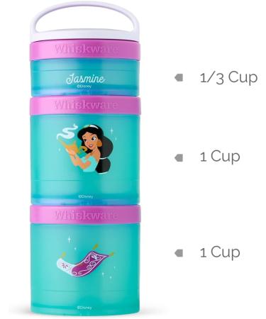 Whiskware Disney Stackable Snack Containers - Jasmine and Magic Carpet Design for Kids - 3 Cups for School and Travel - Buy Online on SooperMarket.com
