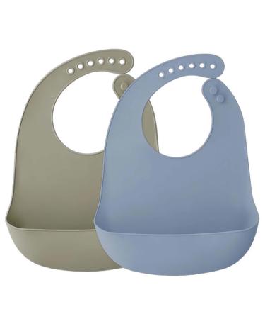 Airfish 2-Set Silicone Libbon for babies & toddlers Feeding baby feeder bib.