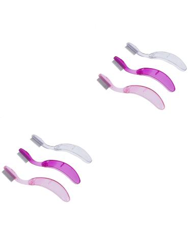 KALLORY 2Pcs Folding Eyebrow Comb Stainless Steel Teeth Eyebrow Comb Mascara Eyelash Separator Lash and Brow Makeup Brush with Plastic Handle for Beauty Tool Random Color