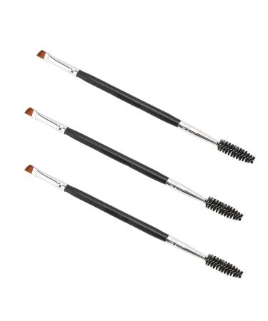 3Pcs Dual Brow Brush Set - Portable Professional Dual Headed Angled Eyebrow Brushes for Beauty Room & Travel - Ideal for Precise Eyebrow Application - Buy Online on SooperMarket.com