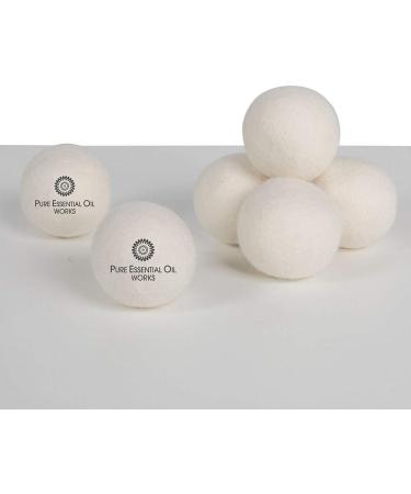 Organic Wool Dryer Balls 6-Pack - 100% Natural Fabric Softener - Extra-Large - 2 Ounces Each - Buy Online on SooperMarket.com