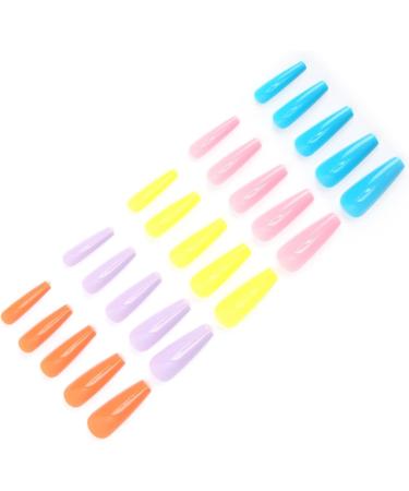 Colorful Nail Tip Pure Color Full Cover Nail Tip Home Salon Stylish Colorful False ABS Material Fake Nail Manicure Tool Easy to Cut(05) - Buy Online on SooperMarket.com