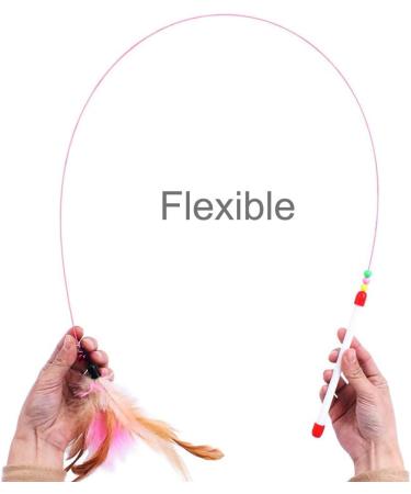 SLSON Feather Teaser Cat Toy Interactive Cat Catcher and Exerciser Wand for Cats and Kitten Playing with Feather Bell and Flexible Wire - Buy Online on SooperMarket.com