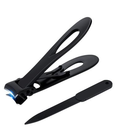 Nail Clippers 15mm Wide Jaw Big Toenail Clippers Fingernail Clippers Clippers Fingernail Clippers Stainless Steel Fingernail Toenail Clippers for Thick Nails with Leather case 2 PCS
