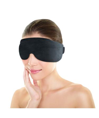 Moist Heat Weighted Eye Mask by FOMI Care | Warm Head Wrap for Migraines  Dry Eyes  Headaches  Muscle Tension  and Sinus Relief | Lavender Scented  Natural Clay Bead Filling
