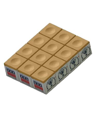 Silver Cup Camel Billiard Chalk Box of 12 USA