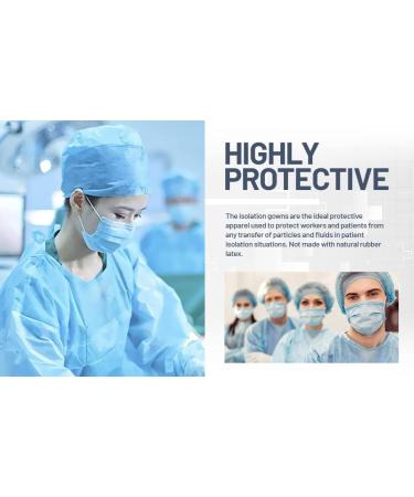  50-Pack Disposable Isolation Gown FDA Registered AAMI Level 1 PP & PE 30g Fully Closed Double Tie Back Elastic Cuffs Fluid Resistant Unisex (50) - Buy Online on SooperMarket.com