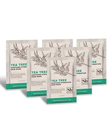 Soap Box Tea Tree Soothing Hydration Hair Mask Sachet - Purifying and Hydrating with Tea Tree Oil and Shea Butter Paraben & Sulfate Free Gluten Free Vegan- 1.75oz (Pack of 6)