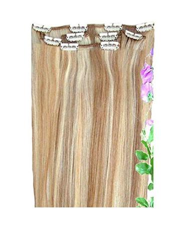 Forever Young UK Clip In Remy Human Hair Extensions Half Head Caramel Blonde Mix 16" Length