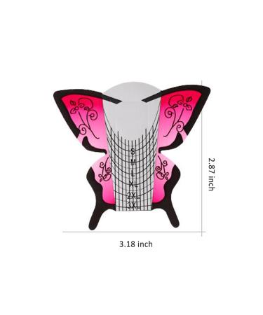 200PCS Butterfly Shape Nail Forms for Acrylic, Poly Gel Nail Extensions - Strong Paper for Nail Building and Shaping - Buy Online on SooperMarket.com